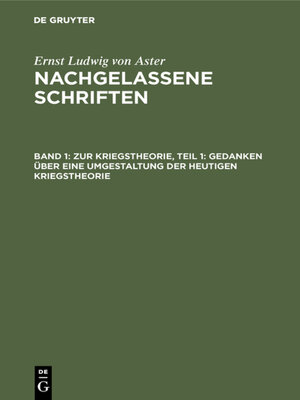 cover image of Zur Kriegstheorie, Teil 1